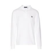 Fred Perry Klassisk långärmad polotröja White, Herr