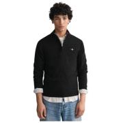 Gant Ultra Tun Halv-Zip Tröja i Ull Black, Herr