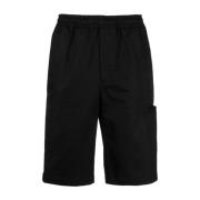 Givenchy Logo-Tape Cotton Shorts Black, Herr