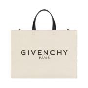 Givenchy Vit tote bag med signaturtryck White, Dam