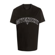 Givenchy Logo-broderad College T-shirt Black, Herr