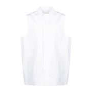 Givenchy Vit Bomull Kortärmad Skjorta för Män White, Herr