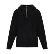 Helmut Lang Texturerad Half-Zip Hoodie Black, Herr