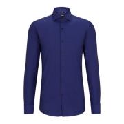 Hugo Boss Slim Fit Bomullstwill Skjorta i Blått Blue, Herr