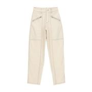 Isabel Marant Straight Trousers Beige, Dam