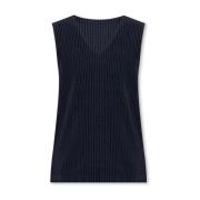 Issey Miyake Veckad topp Blue, Herr