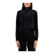 Juicy Couture Velour Sweatshirt med dragkedja Black, Dam
