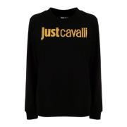 Just Cavalli Mysig Stilfull Hoodie Kvinnor Sweatshirt Black, Dam