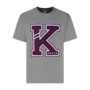 Kenzo Logo Print T-Shirt i Pärlgrå Gray, Herr
