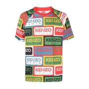 Kenzo Snygg Röd T-shirt eller Polo med KZO Labels Red, Herr