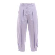 Krizia Leather Trousers Purple, Dam