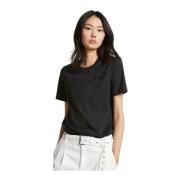 Michael Kors T-shirt med broderad logotyp Black, Dam