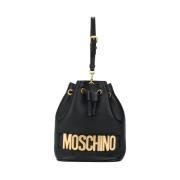 Moschino Stilfull Svart Läderclutch Black, Dam