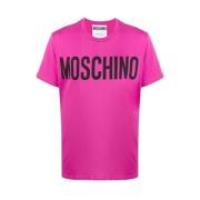 Moschino Lila Bomull T-Shirt för Män Purple, Herr