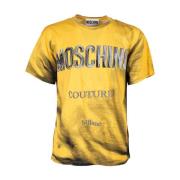 Moschino Mörkgul Trompe LOeil T-Shirt Yellow, Herr