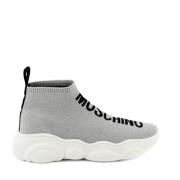 Moschino Grå/Svarta Låga Sneakers Gray, Dam