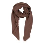 Moschino Lyxigt Logomönster Ull Siden Blandning Vinterscarf Brown, Dam