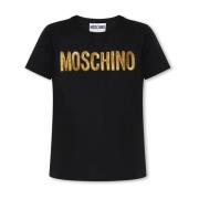 Moschino T-shirt med logotyp Black, Dam