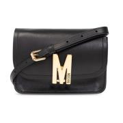 Moschino Läder axelväska Black, Dam