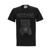 Moschino Svart T-shirt med logga och Teddy Bear tryck Black, Herr