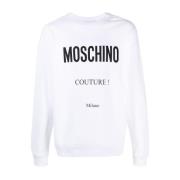Moschino Vit Sweatshirt med Logotryck White, Herr