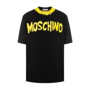 Moschino Handmålad Logo Print T-Shirt - Svart Black, Herr