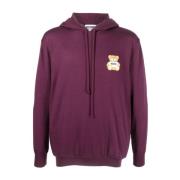 Moschino Mulberry Teddy-Bear Ullhoodie för Män Red, Herr