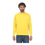 Nike Gul Crewneck Tröja med Ikoniskt Logotyp Yellow, Herr