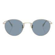 Oliver Peoples Guld Runda Solglasögon Yellow, Herr