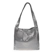 Paco Rabanne Silver Pixel Hobo Väska Gray, Dam