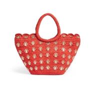 Paco Rabanne Modern Kvinnas Handväska - Basket Tote #M884 Red, Dam