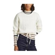 Pepe Jeans Round-neck Knitwear White, Dam