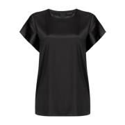 PINKO Elegant Satin Stretch Farida Top Black, Dam