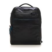 Piquadro Leather rucksack Black, Herr