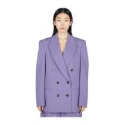 Stella McCartney Oversized Dubbelknäppt Jacka Purple, Dam