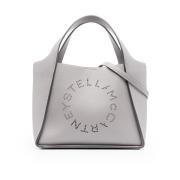 Stella McCartney Grå Faux Läder Logo Crossbody Väska Gray, Dam