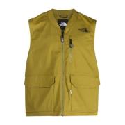 The North Face Grön Logo-Broderad Dragkedja Gilet Green, Herr