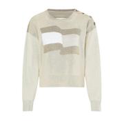 Tommy Hilfiger Klassisk Beige Ekologisk Bomull Flagga Tröja Beige, Dam