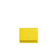 Trussardi Gul Läder Miniplånbok med Präglad Logotyp Yellow, Dam