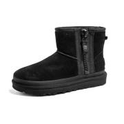 UGG Kvinnors Classic Mini Zip Tape Logo Skor Black, Dam