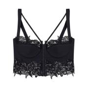 Versace Corset top with lace Black, Dam