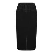 Victoria Beckham Stilfull Svart Midi Kjol Black, Dam