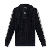 Balmain Monogrammönstrad hoodie Blue, Herr