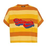 Balmain Court Logo 70`s T-Shirt Multicolor, Dam
