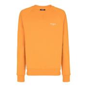 Balmain sweatshirt med logotryck i bomull Orange, Herr