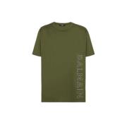 Balmain Reflekterande Logotyp Bomull T-Shirt Green, Herr