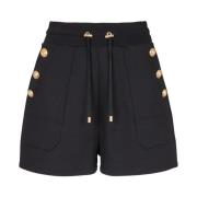 Balmain 6-knappstickade shorts Black, Dam