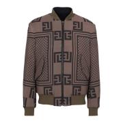 Balmain Reversibel mini monogram bomberjacka Brown, Herr