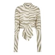 Balmain Zebra print skjorta Beige, Dam