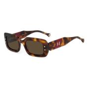 Carolina Herrera Havana Red Sunglasses with Brown Lenses Brown, Unisex